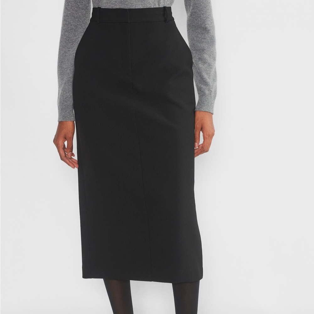 Aritzia Babaton Chisel Maxi Skirt, Black, Size 2